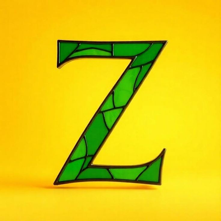 Stained glass green — letter Z