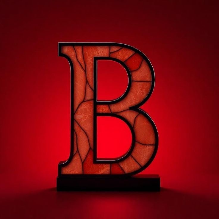 Stained glass red — letter B