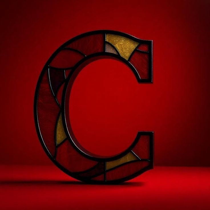 Stained glass red — letter C