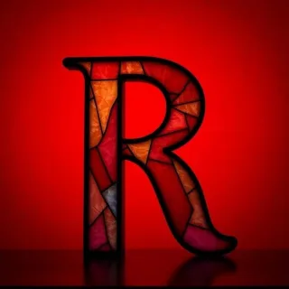 Stained glass red — letter R