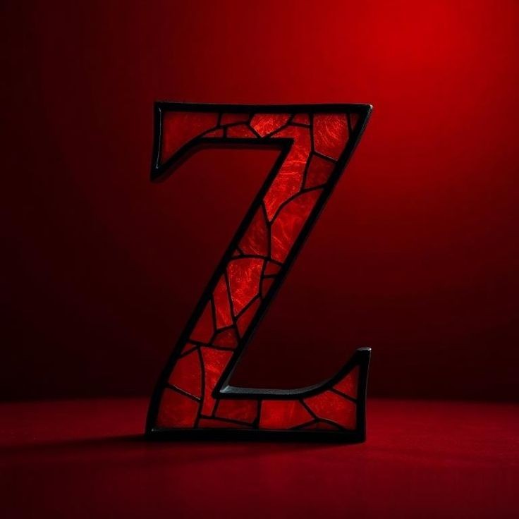 Stained glass red — letter Z