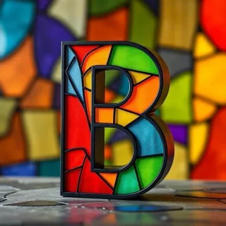 Stained glass — letter B