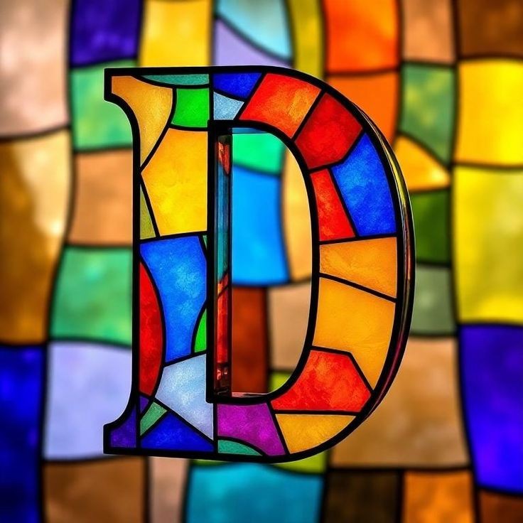 Stained glass — letter D