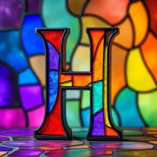 Stained glass — letter H
