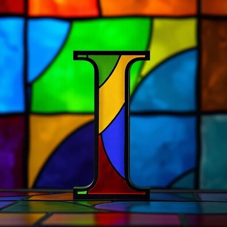 Stained glass — letter I