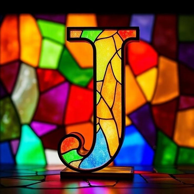 Stained glass — letter J