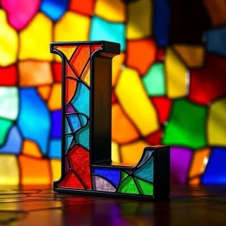 Stained glass — letter L