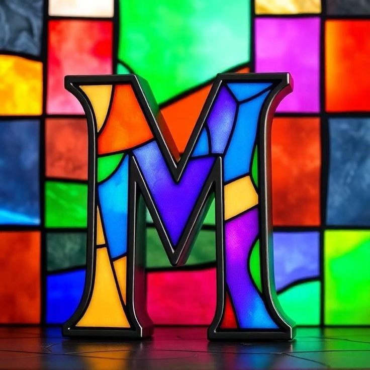 Stained glass — letter M