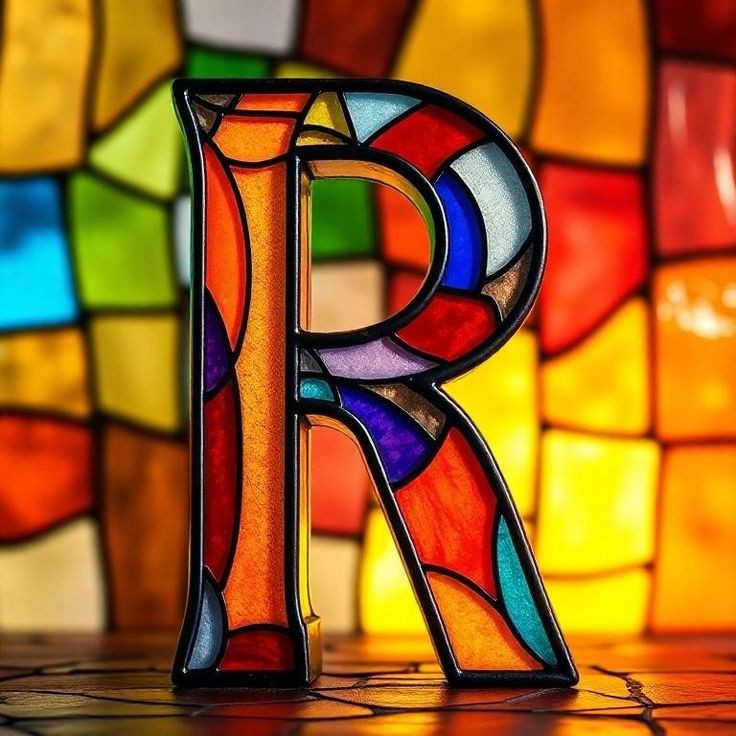 Stained glass — letter R