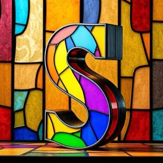 Stained glass — letter S