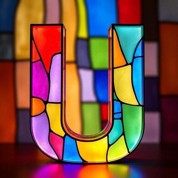 Stained glass — letter U