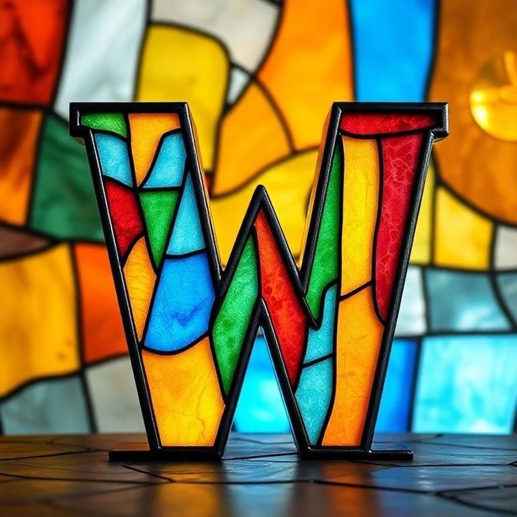 Stained glass — letter W