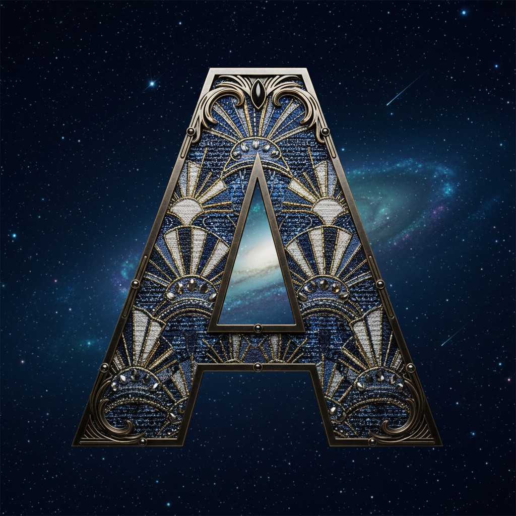 Starry sky — letter A