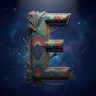 Starry sky — letter E