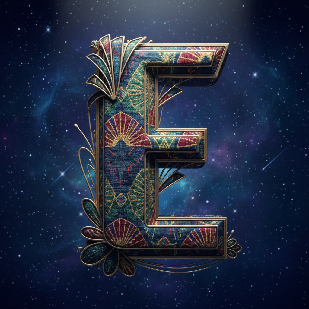 Starry sky — letter E