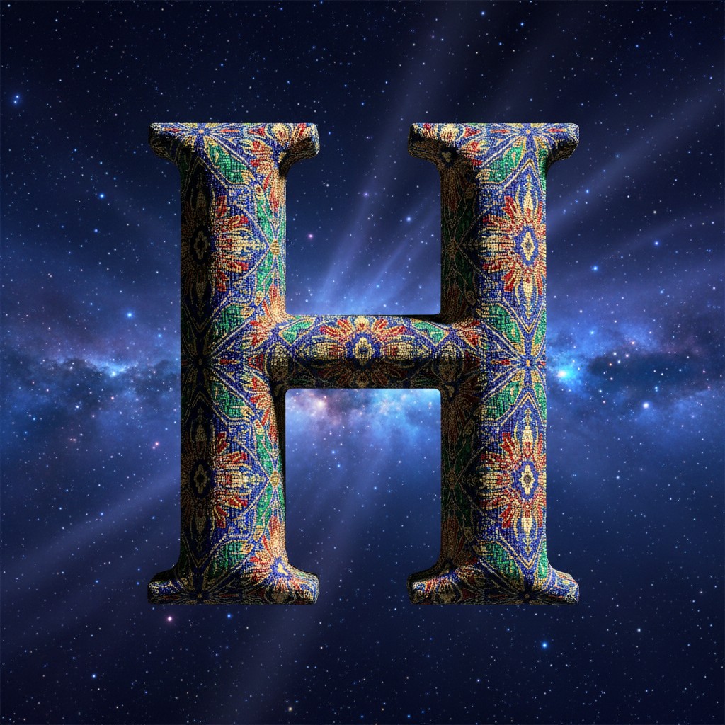 Starry sky — letter H