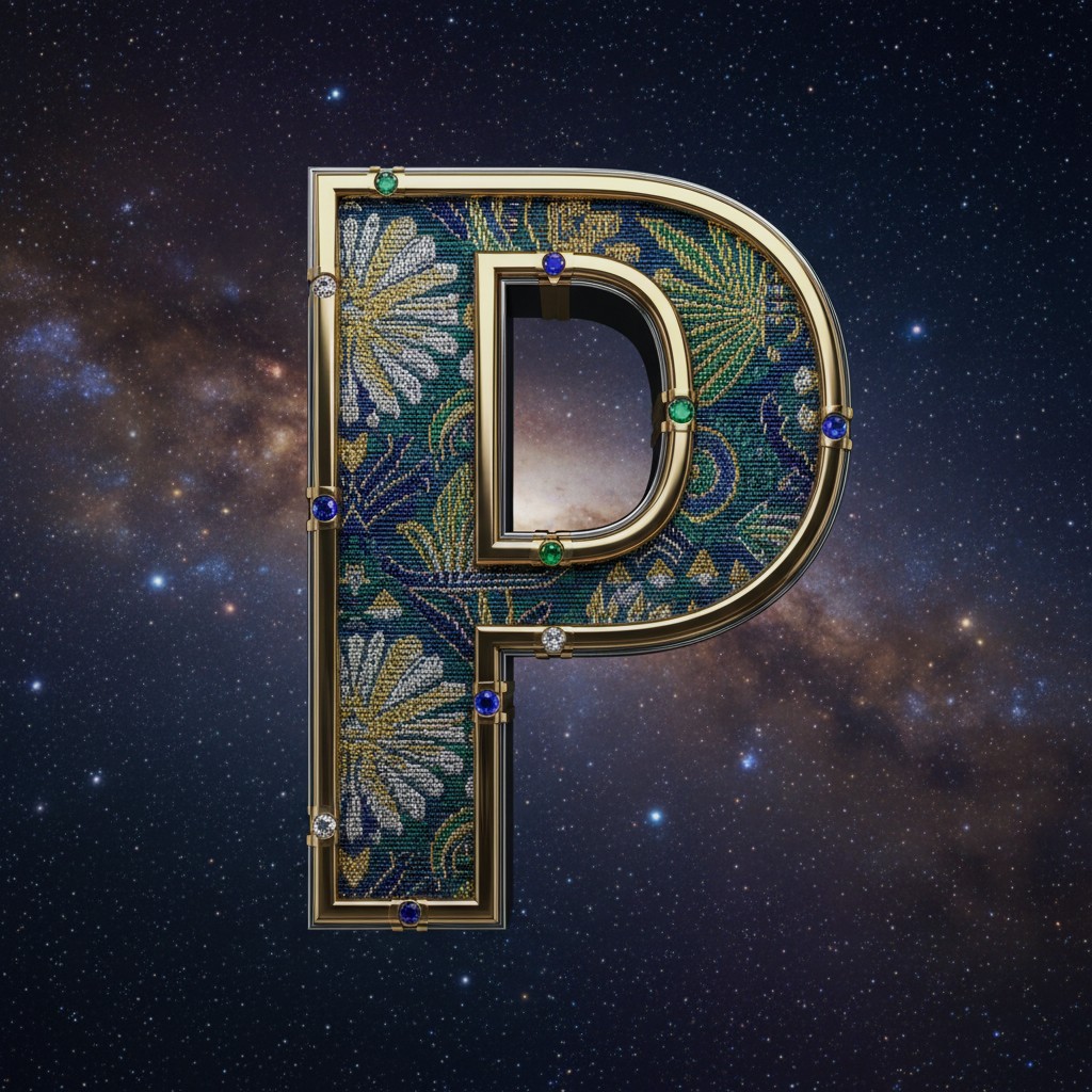 Starry sky — letter P