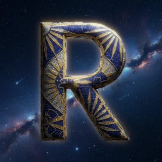 Starry sky — letter R