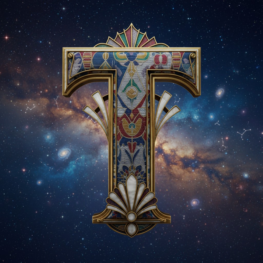 Starry sky — letter T
