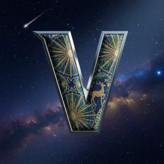 Starry sky — letter V