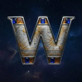 Starry sky — letter W