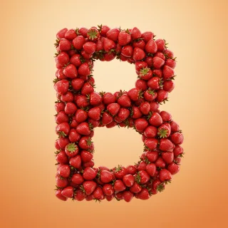 Strawberries 3 — letter B (variant 2)