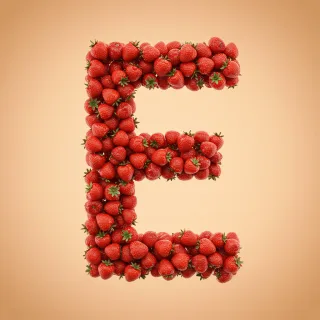 Strawberries 3 — letter E (variant 2)
