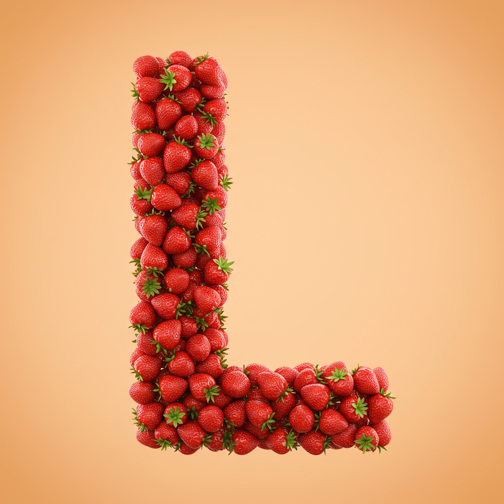 Strawberries 3 — letter L (variant 2)