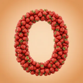 Strawberries 3 — letter O (variant 2)