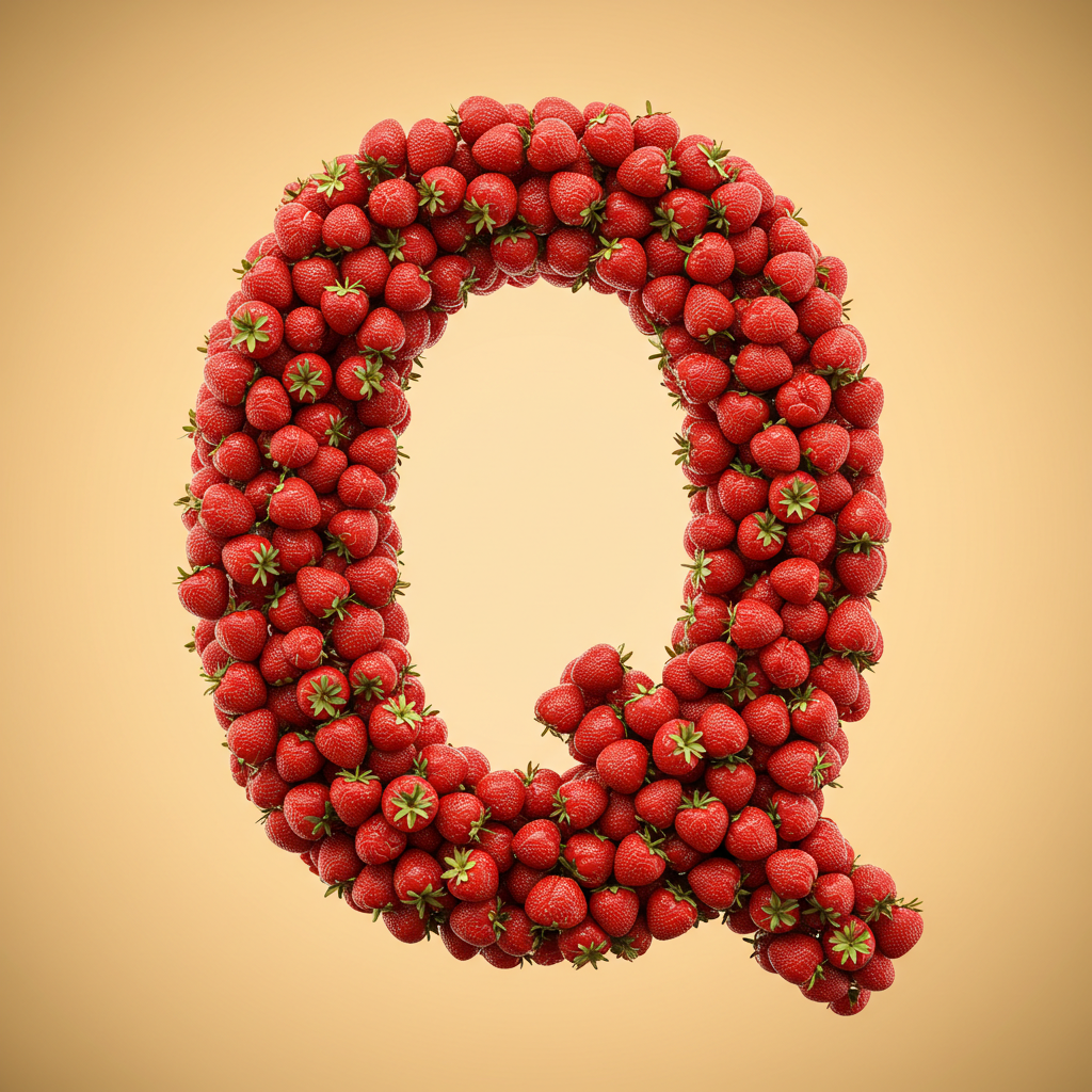 Strawberries 3 — letter Q