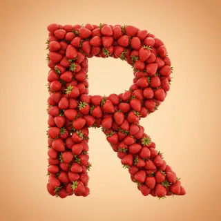 Strawberries 3 — letter R (variant 2)