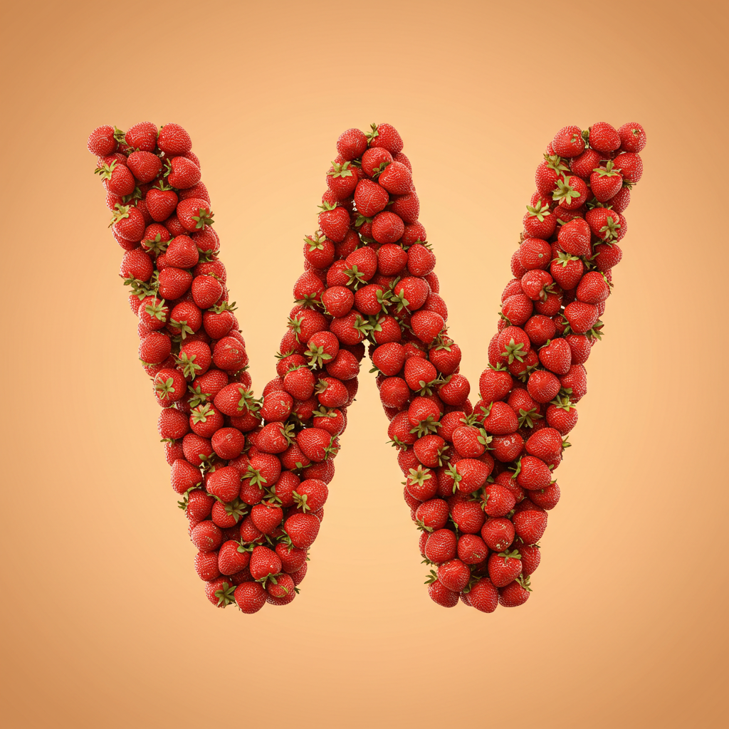 Strawberries 3 — letter W