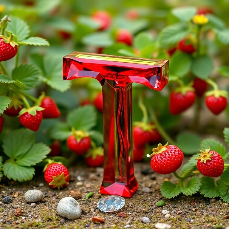 Strawberries — letter T