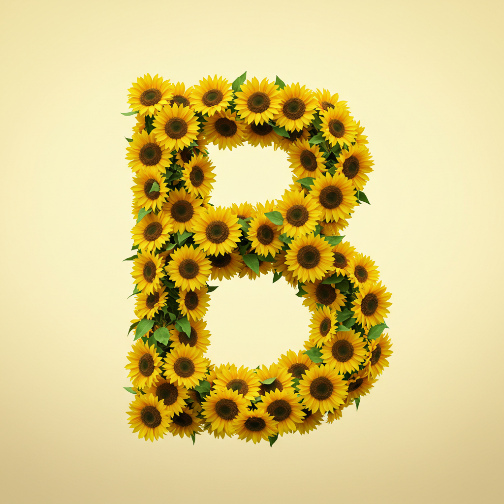 Sunflower 3 — letter B (variant 2)