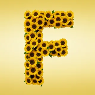Sunflower 3 — letter F (variant 2)