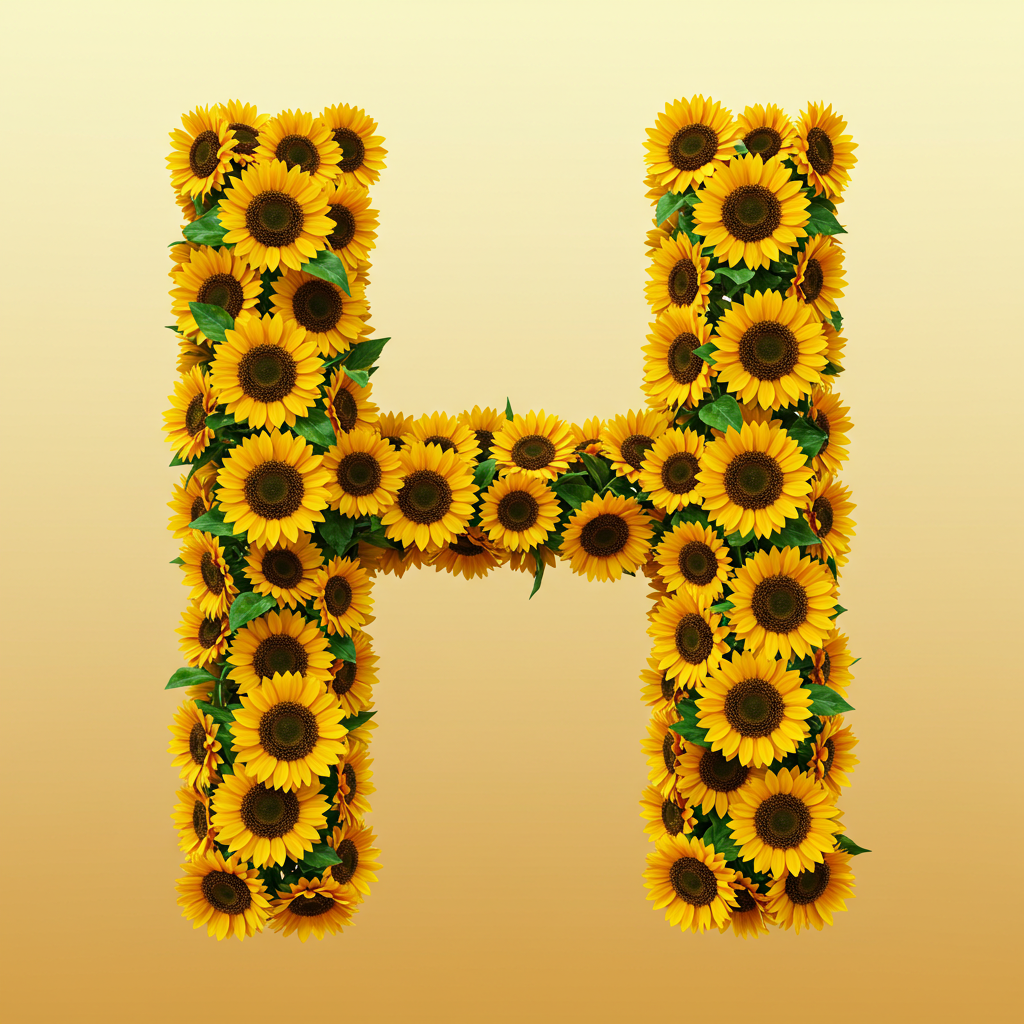 Sunflower 3 — letter H (variant 2)