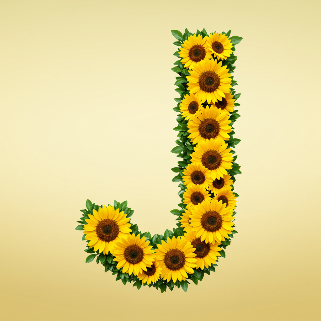 Sunflower 3 — letter J