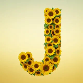 Sunflower 3 — letter J (variant 2)