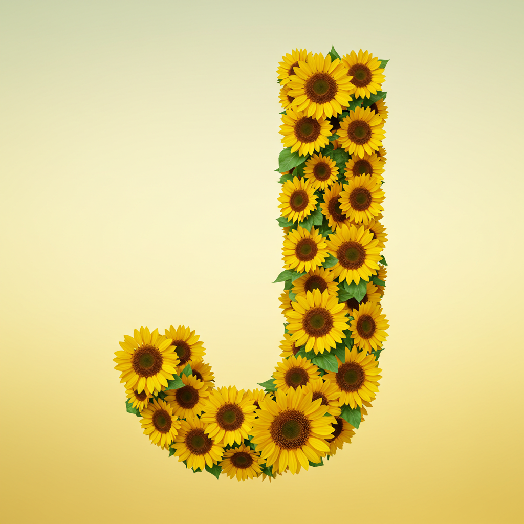 Sunflower 3 — letter J (variant 2)