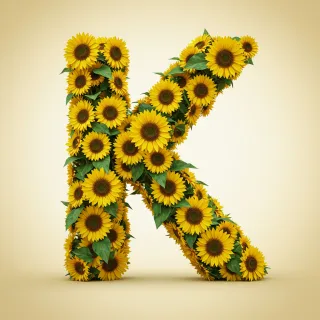 Sunflower 3 — letter K (variant 2)