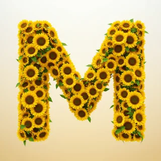 Sunflower 3 — letter M (variant 2)
