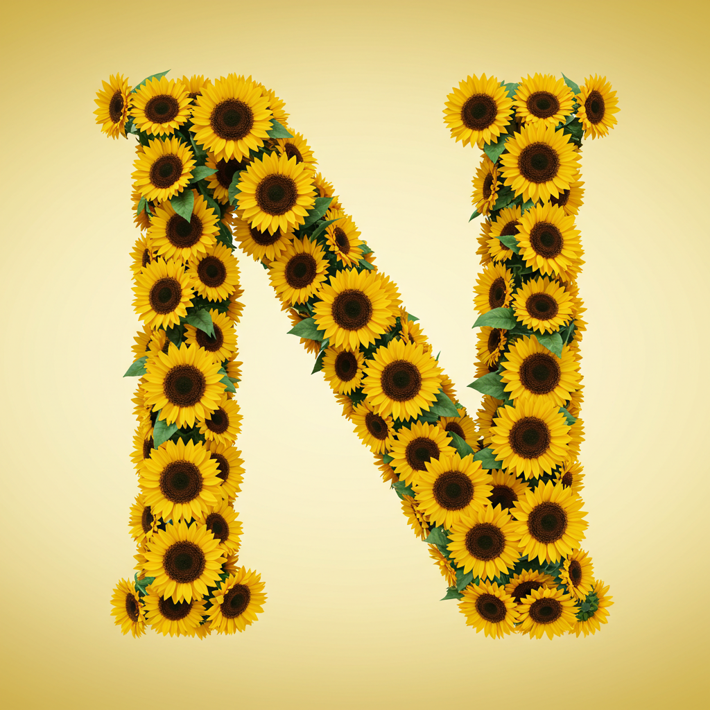 Sunflower 3 — letter N (variant 2)