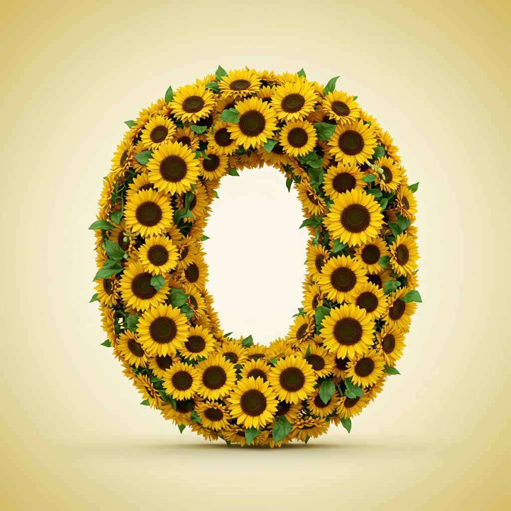 Sunflower 3 — letter O (variant 2)