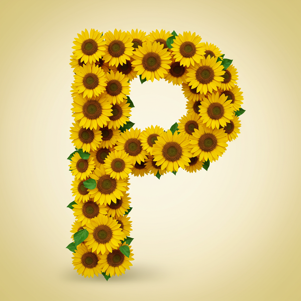 Sunflower 3 — letter P