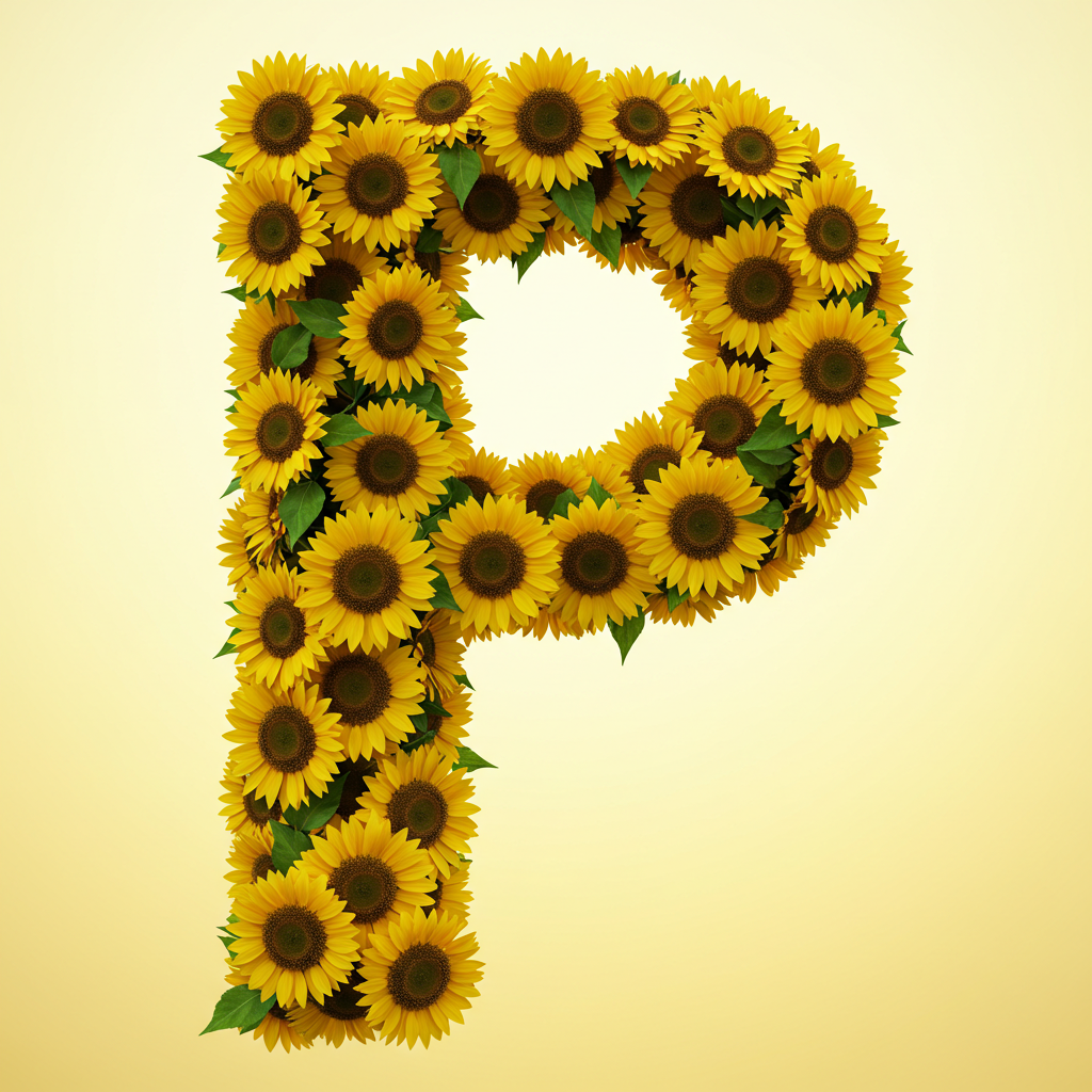 Sunflower 3 — letter P (variant 2)