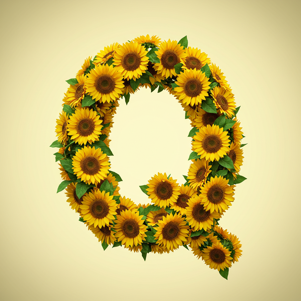 Sunflower 3 — letter Q