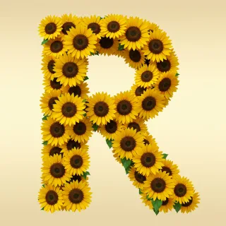Sunflower 3 — letter R (variant 2)