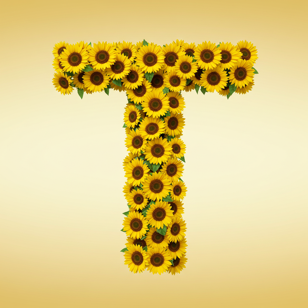Sunflower 3 — letter T