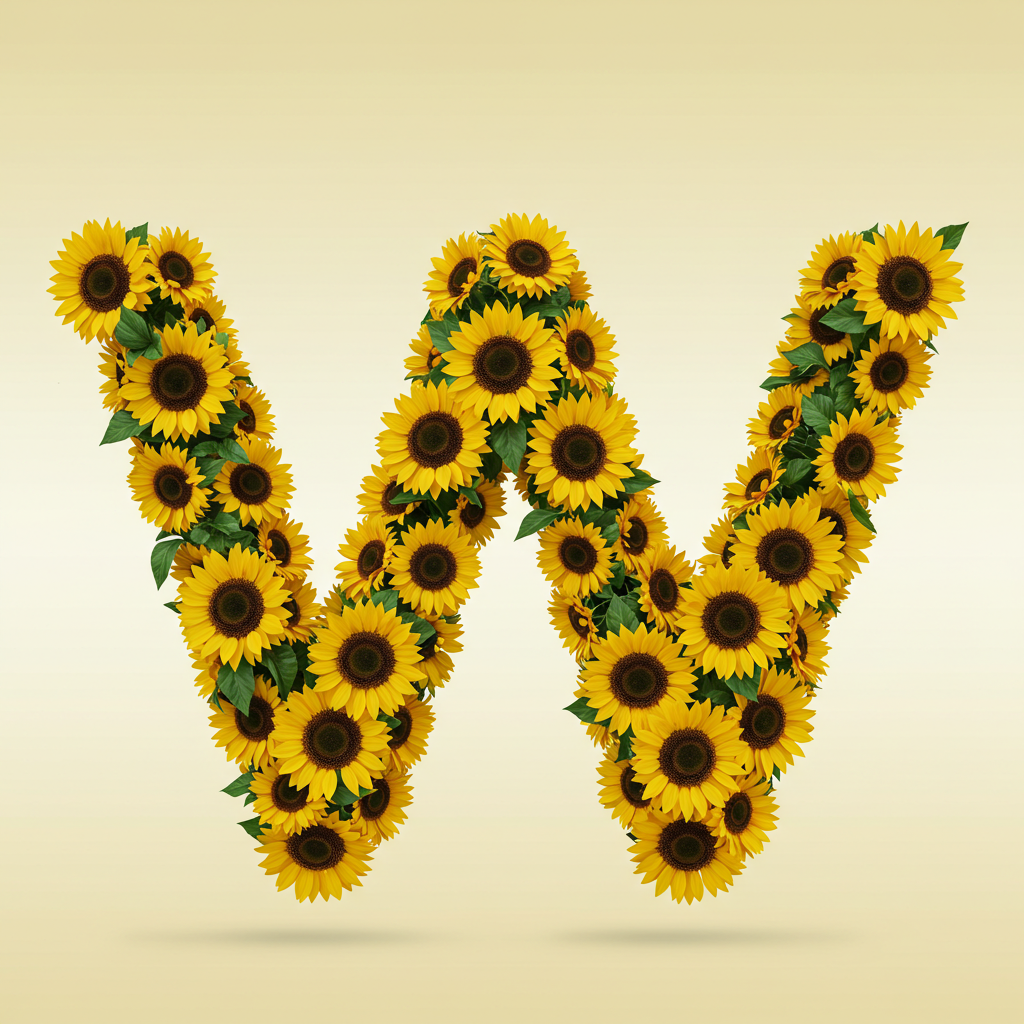 Sunflower 3 — letter W
