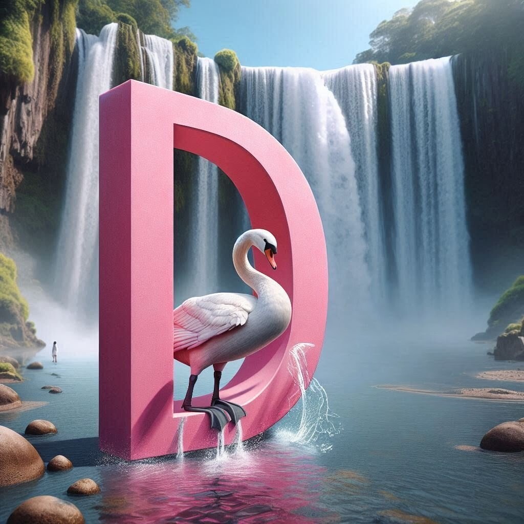 Swan — letter D (variant 2)